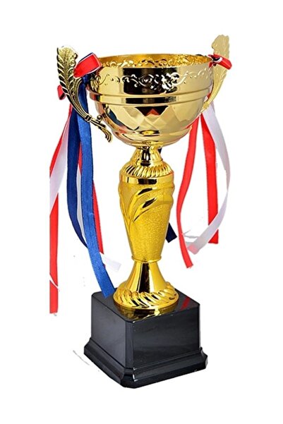 AVESSA Kupa Siyah Zemin Madalya Gold Kaplama 34 cm
