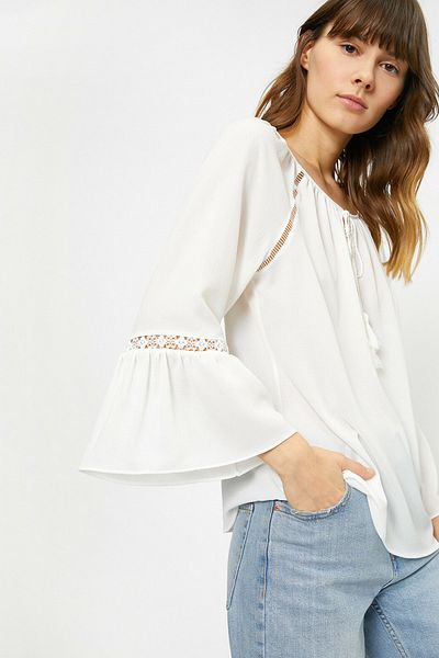 Koton Long Sleeve Lace Detailed Blouse