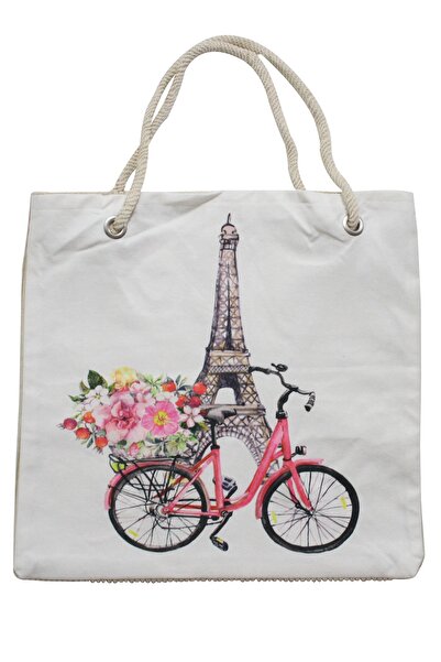 4KF Πολύχρωμη γυναικεία τσάντα παραλίας 857000001777