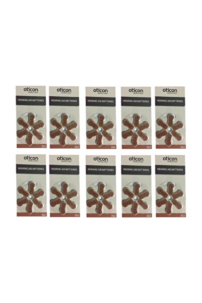 Oticon No:312 Işitme Cihazı Pili 6'lı-10 Paket 60 Pil