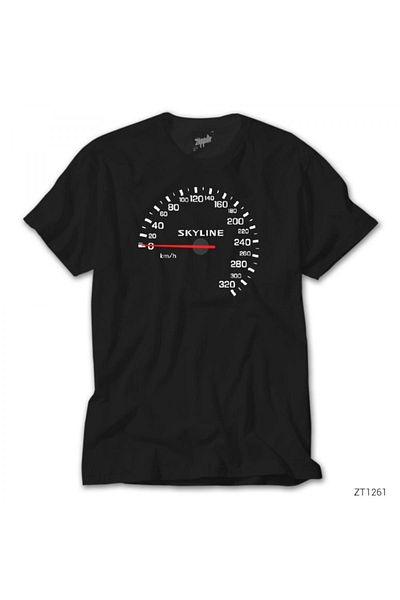 Z zepplin Μαύρο μπλουζάκι Nissan Skyline Speedmeter