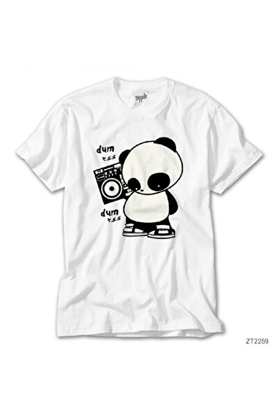 Z zepplin Tricou alb Panda hip-hop