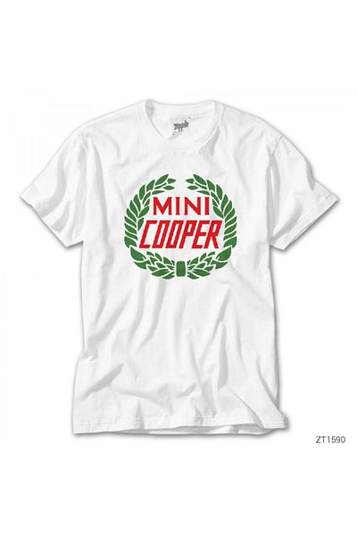 Z zepplin Λευκό μπλουζάκι Mini Cooper Old Logo