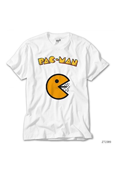 Z zepplin باك مان تي شيرت أبيض