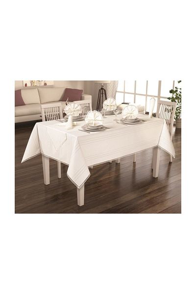SAFİR Home Collection-colber Luxury Tablecloth Set for 12 People 26 Pieces