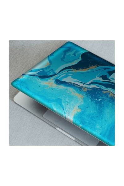 Artikel ملصق الكمبيوتر المحمول الرخامي التجريدي باللون الأزرق الذهبي، ملصق ال...