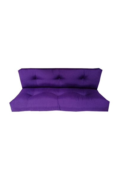 Fitsdekor Palet Minderi Mor Renk 120x80 cm Ve Sırt Minderi 120x40 cm