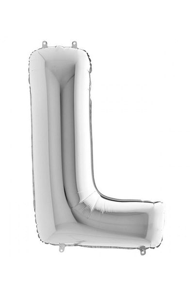 Big Party L Letter Silver Foil Balloon 102 Cm
