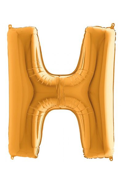 Big Party H Letter Gold Foil Balloon 102 Cm