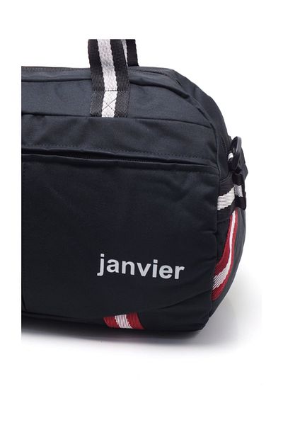 JANVIER Geantă sport neagră unisex de mărime medie