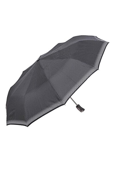 APRİL Snotline Kadın Şemsiye Mini Beyaz Puantiyeli Siyah 225l