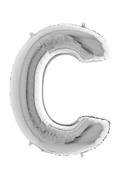 Big Party Letter C Silver Foil Balloon 102 cm