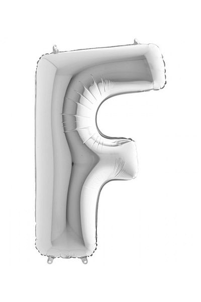 Big Party Letter F Silver Foil Balloon 102 cm