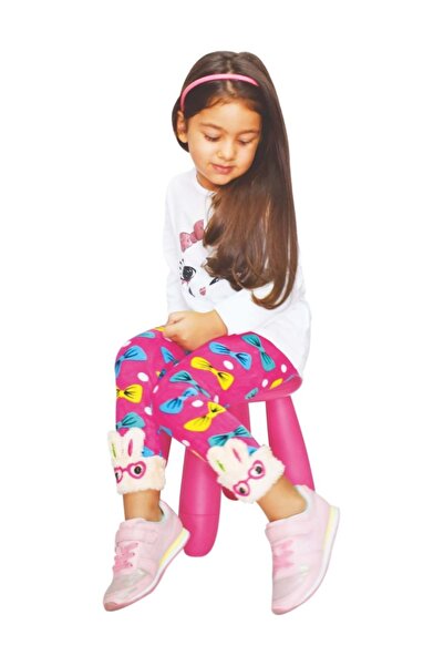 Daymod Desen 12 Çocuk Aksesuarlı Içi Tüylü Kışlık Peluş Tayt Çocuk Tayt - Pem...