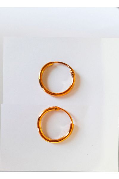 Pian Pian Gold Round Steel Hoop Earrings