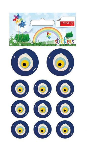Tanex Stc-178 Αυτοκόλλητο Ολόγραμμα Evil Eye Bead, Συσκευασία 22 τεμαχίων