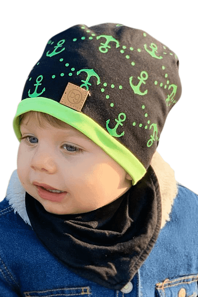 Babygiz Boy's green black beret