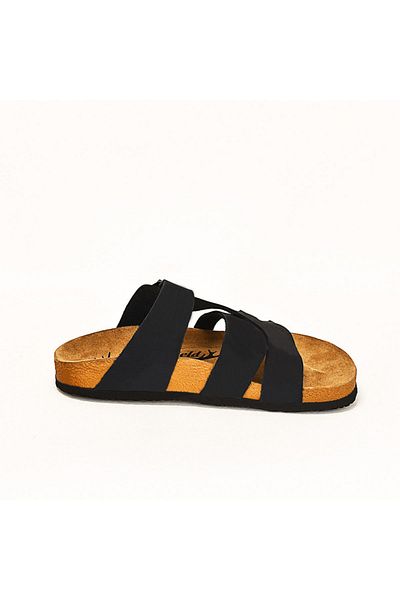Moosefield Genuine Leather Black Women's Slippers