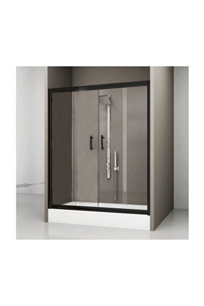 Duşakabincim 137 cm Sürgülü Çift Kapılı Siyah Kabin