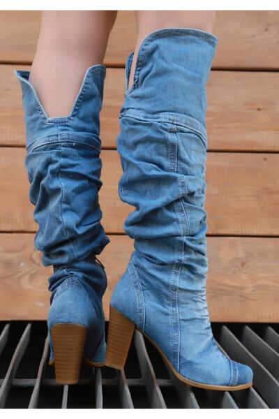 StarBlueMooN Kadın  Kot Çizme