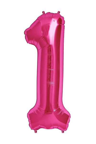 Parti dolabı 100 cm Pembe 1 Rakam Folyo Balonu, Sayı Büyük Boy Helyumla Uçan