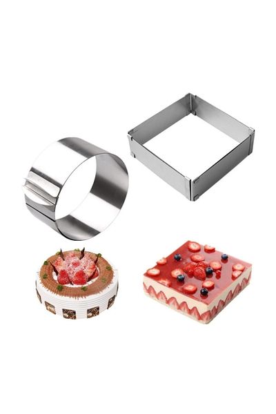 Nar kalıp Adjustable Square Round Cake Mold Set of 2 Depth 8 cm