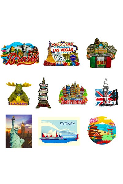 Vera Buzdolabı Magneti Dünya Ülkeleri 10'lu Set