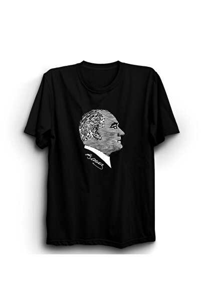 The Fame Tricou cu semnătură cu dungi Mustafa Kemal Atatürk