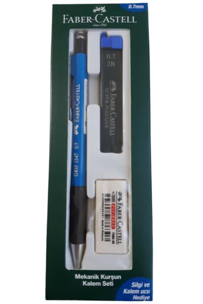 Faber Castell مجموعة أقلام رصاص ميكانيكية Grip 1347 مقاس 0.7 ممحاة وطرف قلم لون أزرق