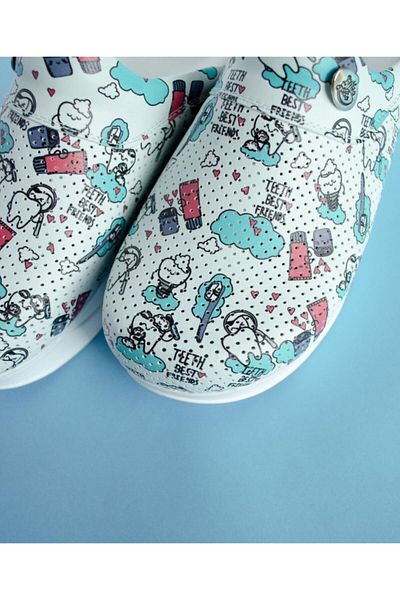 Dr. Mitra Women's Teeth Pattern Air Max Sabo Slippers Orthopedic Full Anatomical