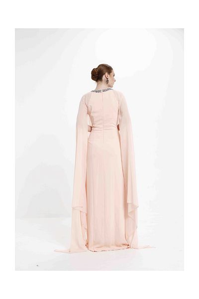 minel aşk Cloak Detailed Evening Dress