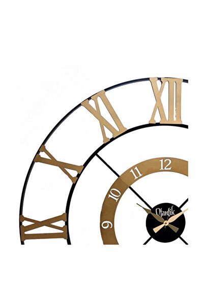 Otantik Ferforje Duvar Saati  12010 G Altın 120cm 3boyutlu Sessiz