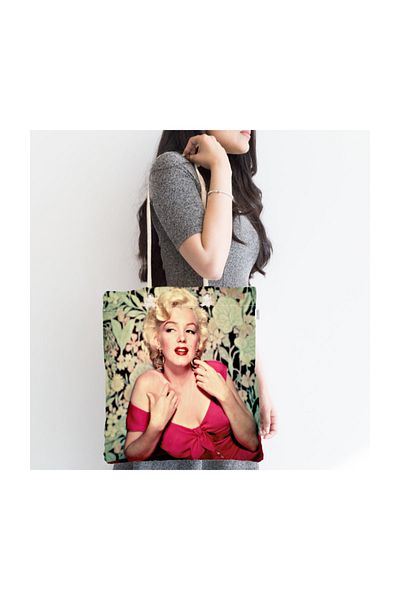 Realhomes Marilyn Monroe Πολύχρωμη υφασμάτινη τσάντα με φερμουάρ με ψηφιακή εκτύπωση-23