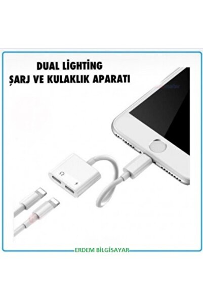 Erdem Bilgisayar Apple Iphone Dual Lightning Şarj Ve Kulaklık Aparatı Dönüştü...