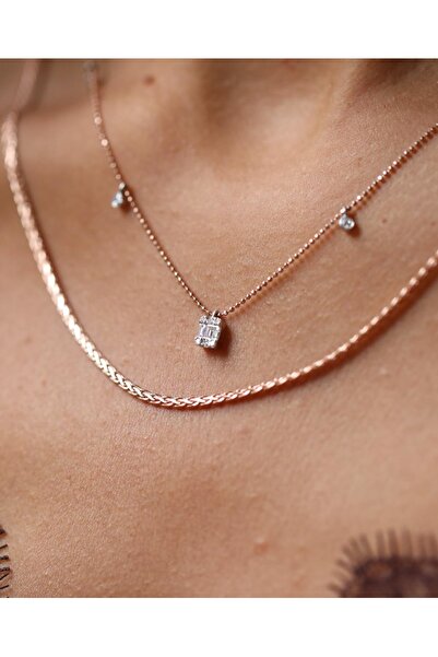 Reis Kuyumculuk Kadın Sıra Baget Sarı Altın Kolye T1145.