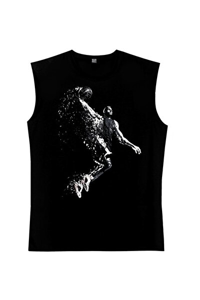 ROCKANDROLL Mânecă Pro Dunk neagră Cutaway | Tricou fără mâneci pentru bărbaț...