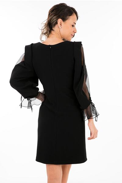 AYHAN Kadın Kolları Volanlı Elbise