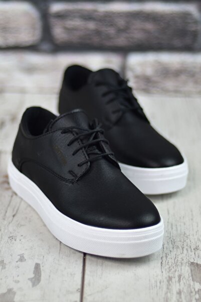 Riccon Men's Casual Black White Shoes