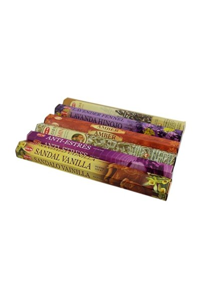 Hem Tütsü Altı Farklı Koku 120 Adet Tütsü Anti Stres Lavanta Yasemin Sandal Vanilya Kehribar Karanfil
