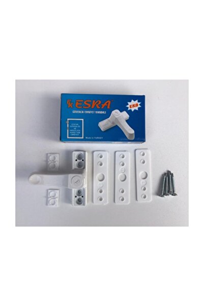 Esra قفل أمان نافذة الباب PVC قفل أمان للأطفال أبيض 4 قطع