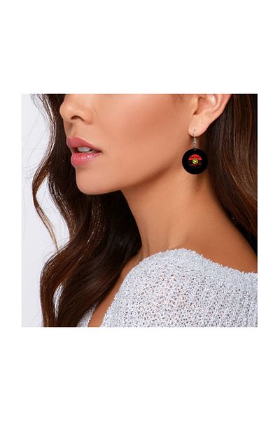 Probest Plaque Earrings - Red