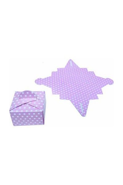 TATLI GÜNLER Elite Turkish Delight Bowl 50 Pieces Cardboard Turkish Delight Bowl Polka Dot Baby Mevlit Pink (4.5cm * 3cm)