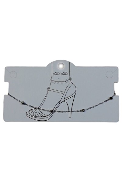 X-Lady Accessories Dorika Top Top Rodyumlu Gümüş Renk Zincir Halhal