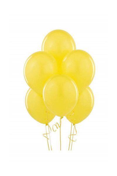 BalonEvi Metallic Yellow Balloon 12 Inch 50 Pieces
