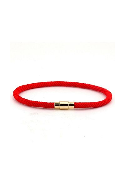 Solfera Single Row Thin Design Red String Yellow Magnet Bracelet BT621