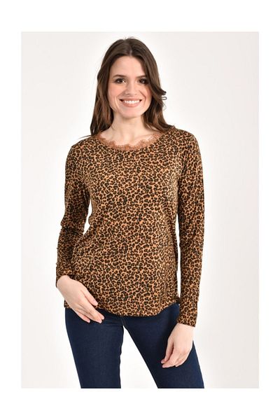 Seamoda Leopard Pattern Blouse Mustard Yellow