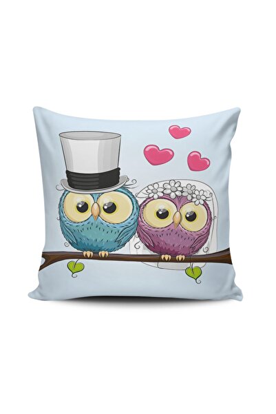 Alkan Homes غطاء وسادة مطبوع رقميًا على شكل بومة لطيفة