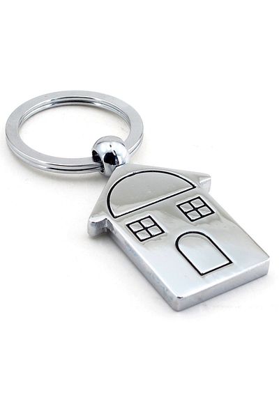 Solfera Shiny Metal Keychain - Home House Shaped Kc589