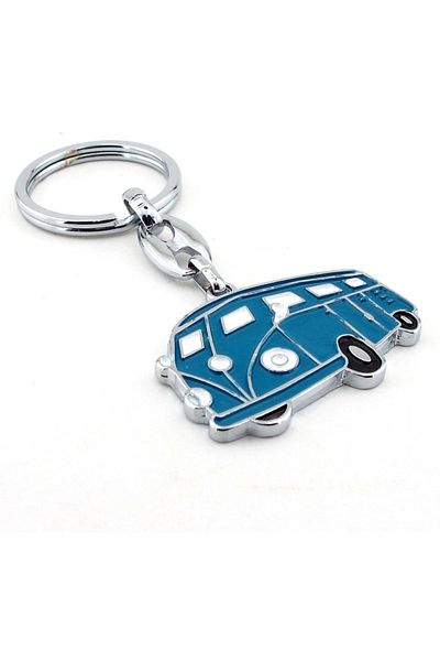 Solfera Vosvos Minibus T1 Blue Metal Keychain Kc808