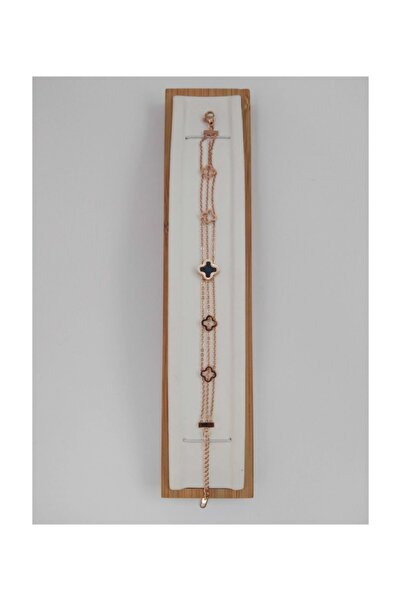 MODAMUGO Çelik Zincir Bileklik Yonca Sedef - Rose